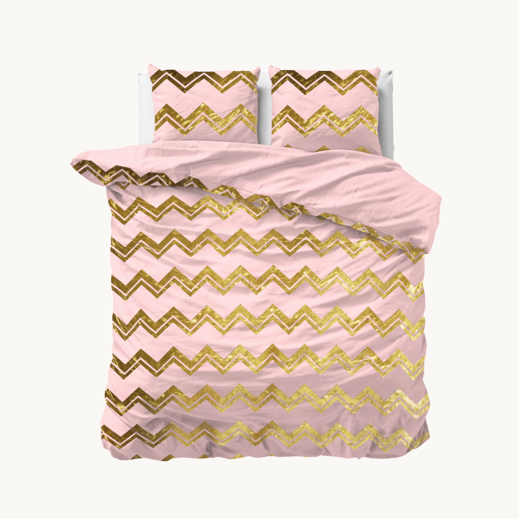 Housse de couette Glamour Wave Or Rose