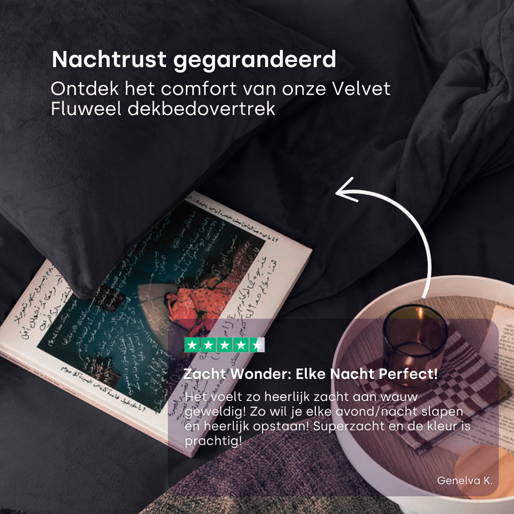 "Premium Zwart Velvet Dekbedovertrek Design"