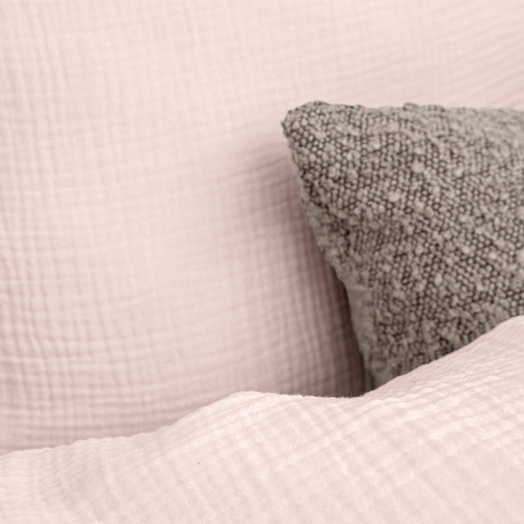 stgevend Roze Mousseline Dekbedovertrek voor Elegante Slaapruimte