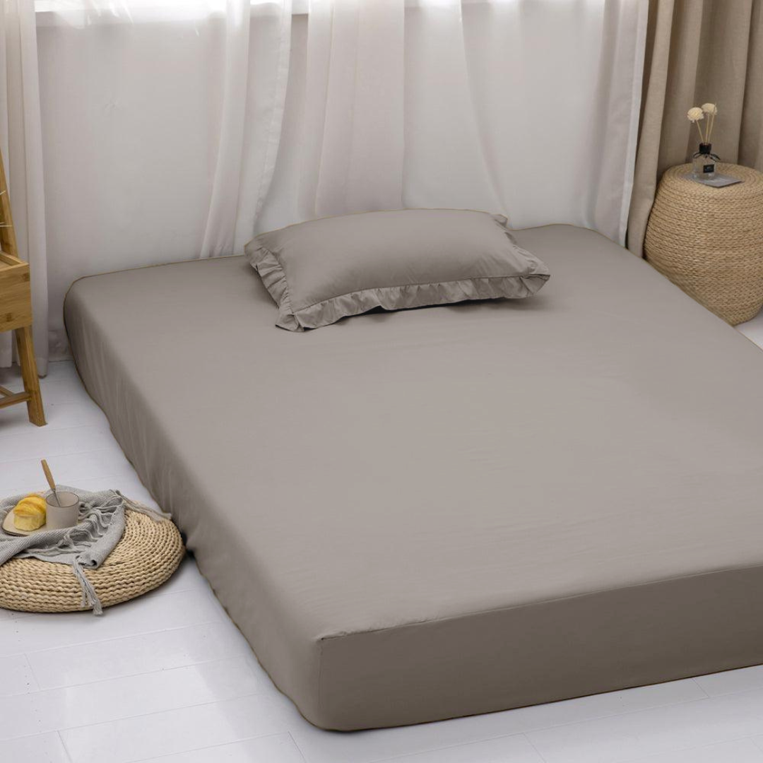 Cotton Mattress Fitted Sheet Taupe/Grey