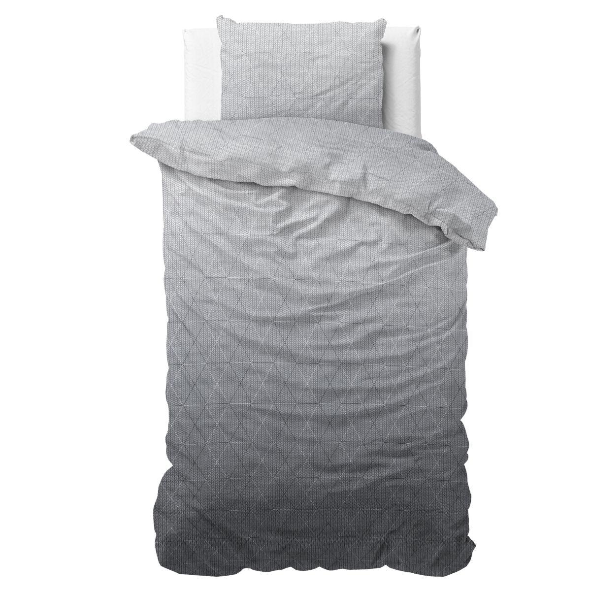 Duvet cover with pillowcases - Flannel Quinn Anthracite with pillowcases - Y-NOT |  be different