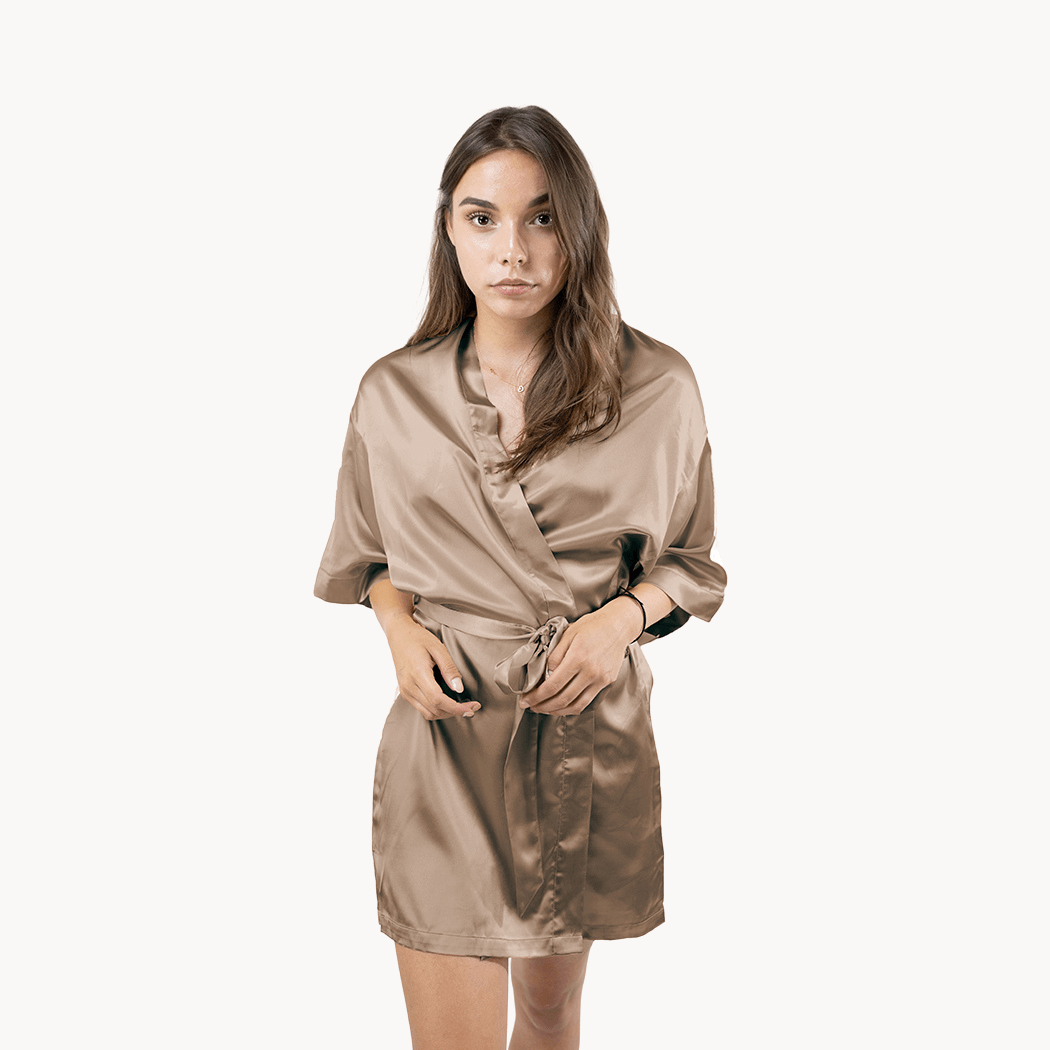 Kimono satijn Taupe - Y-NOT | be different